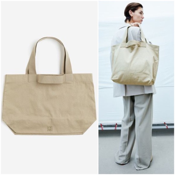 H&M Handbags - 2-in-1 Beige Canvas Tote Bag